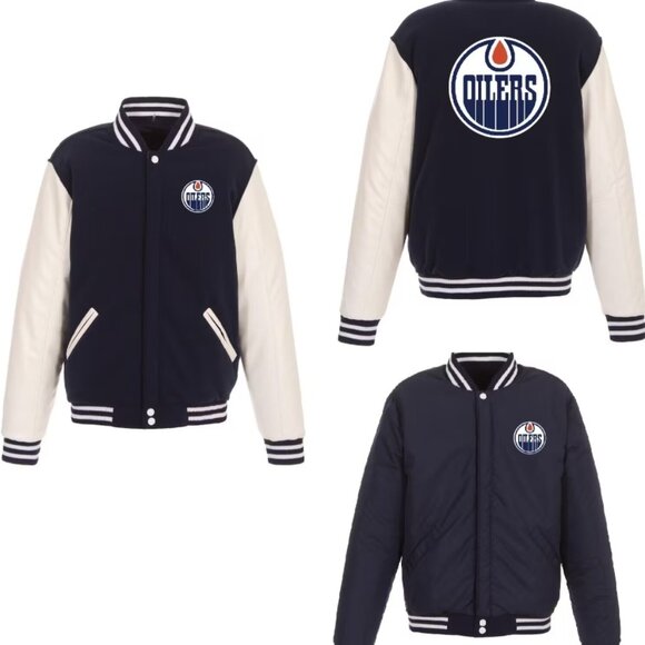 reversible edmonton oilers college style jacket - Picture 3 of 3